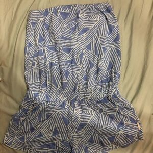 Patterned strapless romper